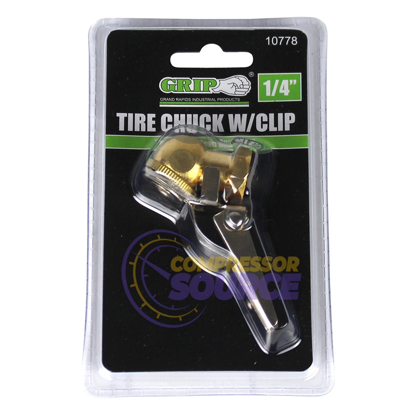 Locking Brass Air Tire Chuck Inflator Compressor Tool 1/4" NPT Hose Fitting