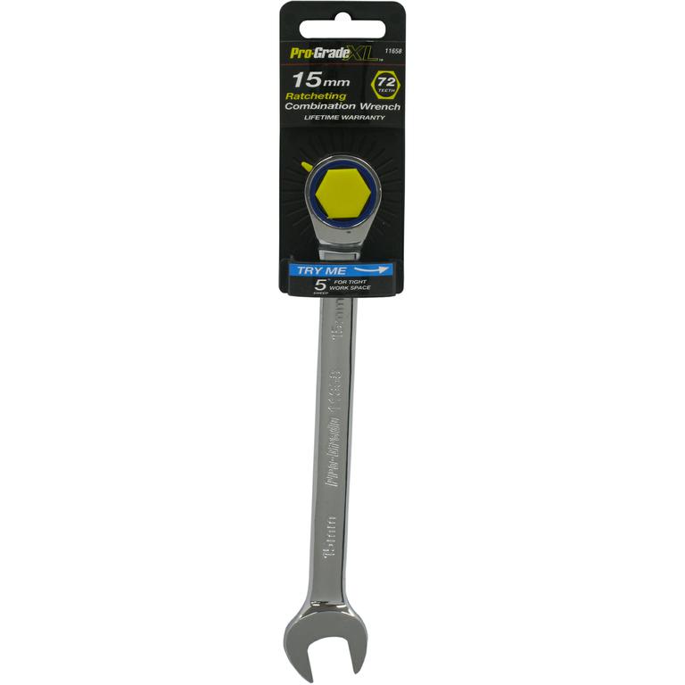 Choose your size - Standard Combination Wrench with 72 Teeth Ratcheting End from 5/16" to 3/4" and 8mm to 15mm