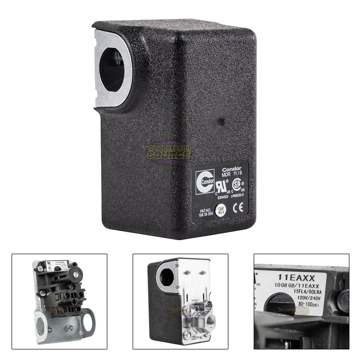 1 Port Pressure Switch 80 - 100 PSI 16 Amp 1/4