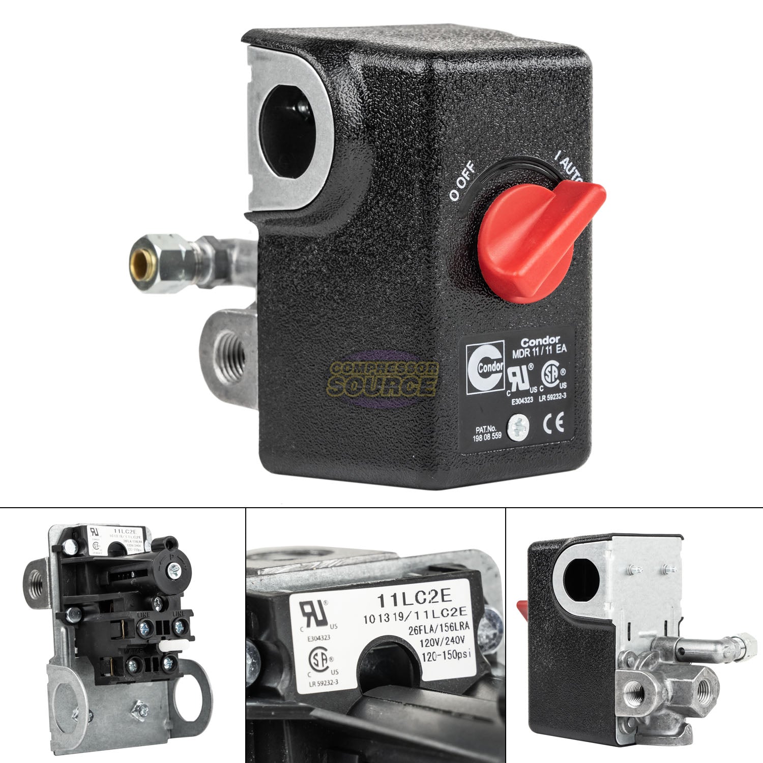 Condor 11KCXE Pressure Switch DPST 140/175 PSI