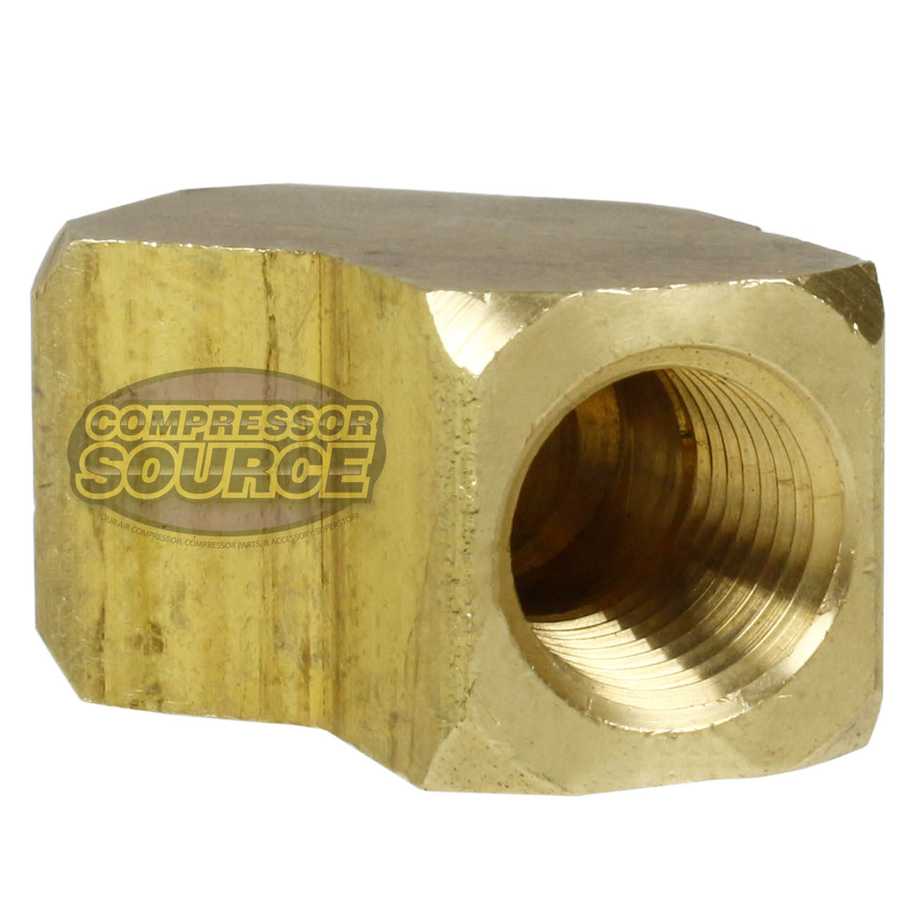 1/4" Female to Female NPTF 45 Degree Elbow Solid Yellow Brass Pipe Fitting 129C