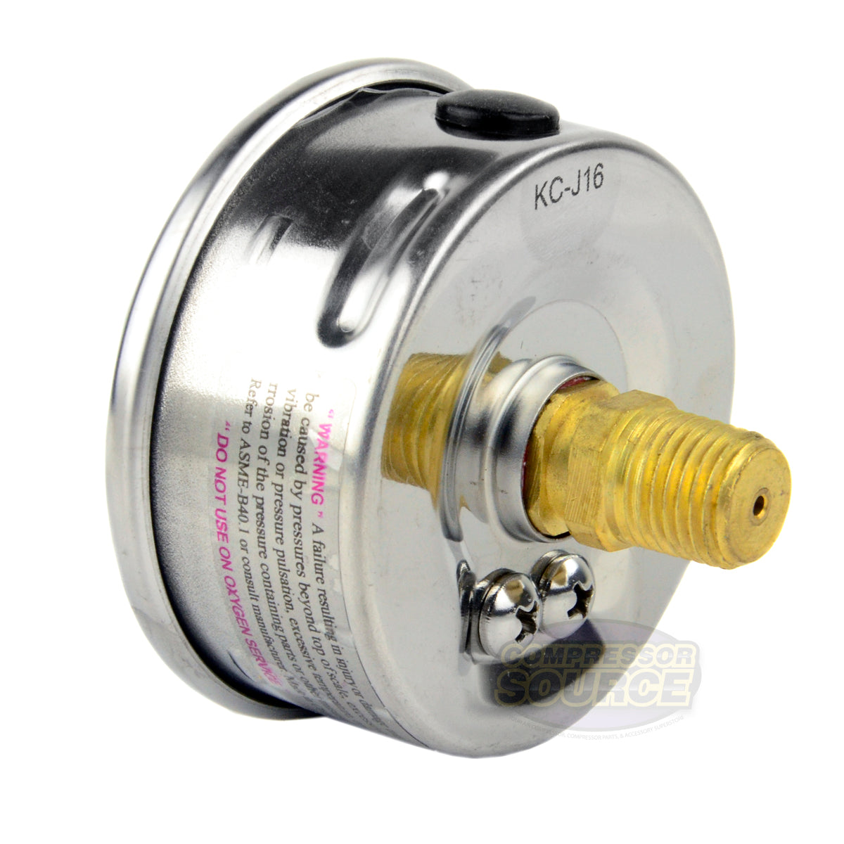 Liquid Filled 0-10,000 PSI Center Back Mount Air Pressure Gauge With 2.5" Face