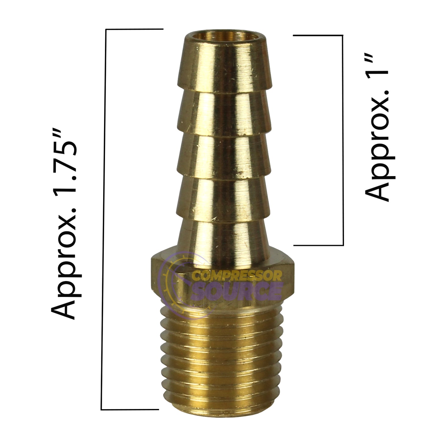 10 Pack 3/8" x 1/4" MNPT Pipe Thread Brass Air Hose Barb Fitting For 3/8" Hose 220EE