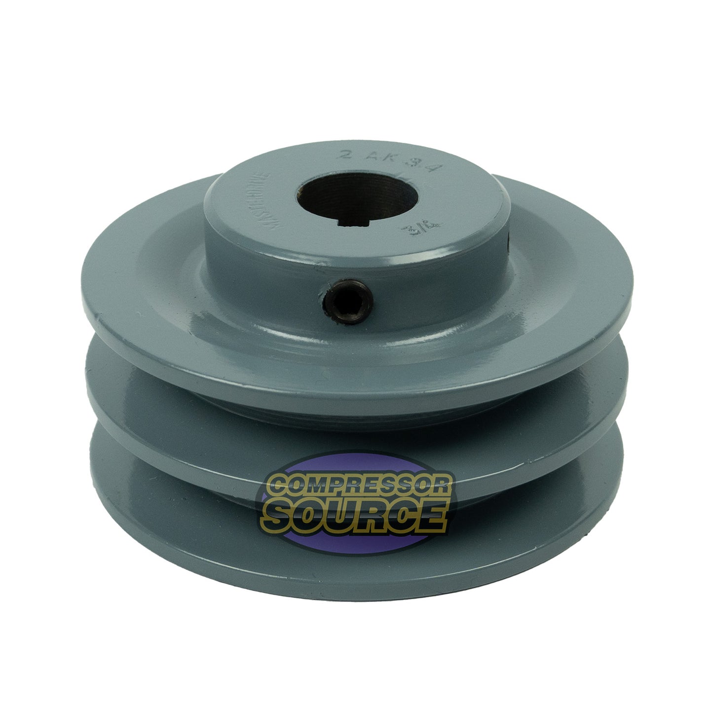 3.5" Double Groove Pulley fits A Section V-Belt 4L fits 3/4" Shaft 2AK34