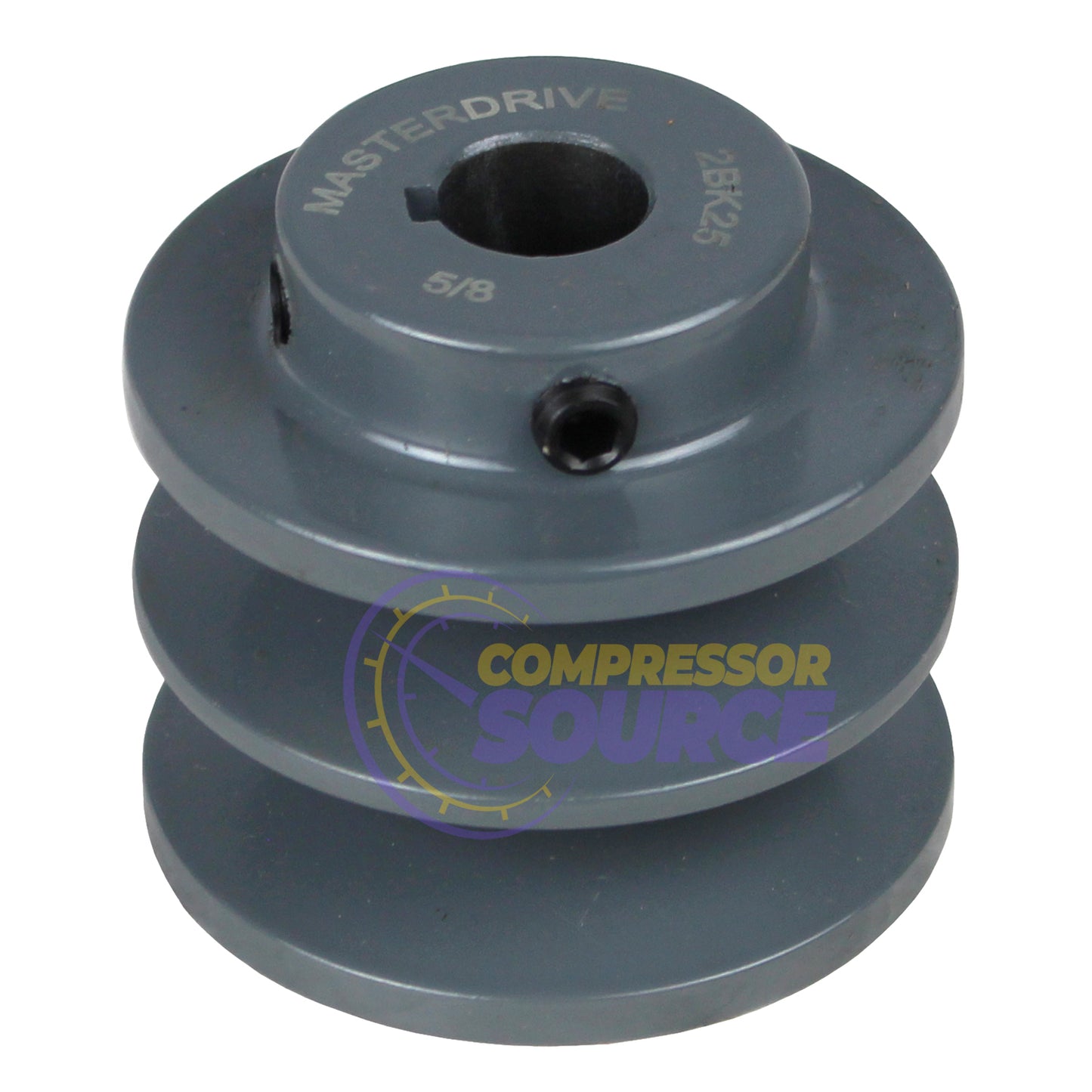 2.5" Double Groove Pulley fits B Section V-Belt 5L fits 5/8" Shaft 2BK25