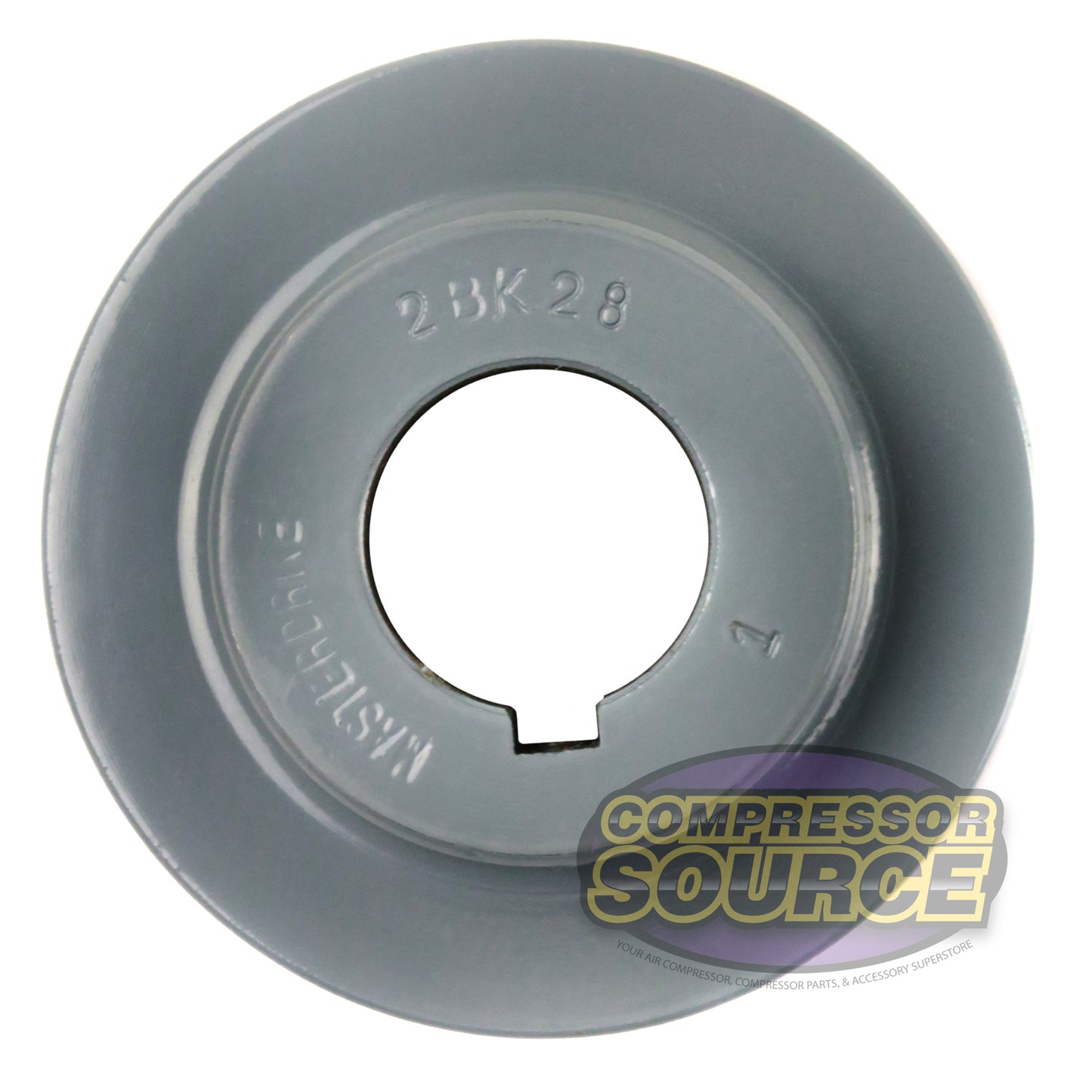 3" Double Groove Pulley fits B Section V-Belt 5L fits 1" Keyed Shaft 2BK28