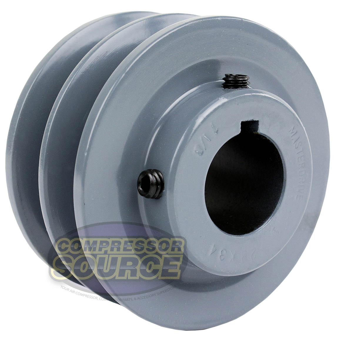 Double Groove Pulley fits B Section V-Belt 5L fits 1-1/8