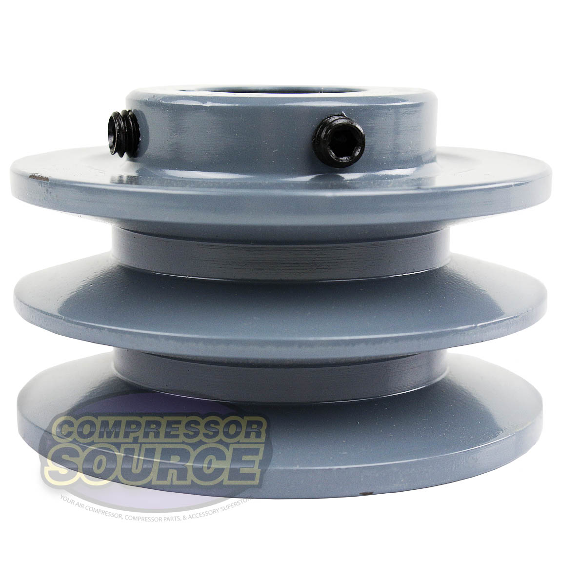 3.5" Double Groove Pulley fits B Section V-Belt 5L fits 1-1/8" Shaft 2BK34