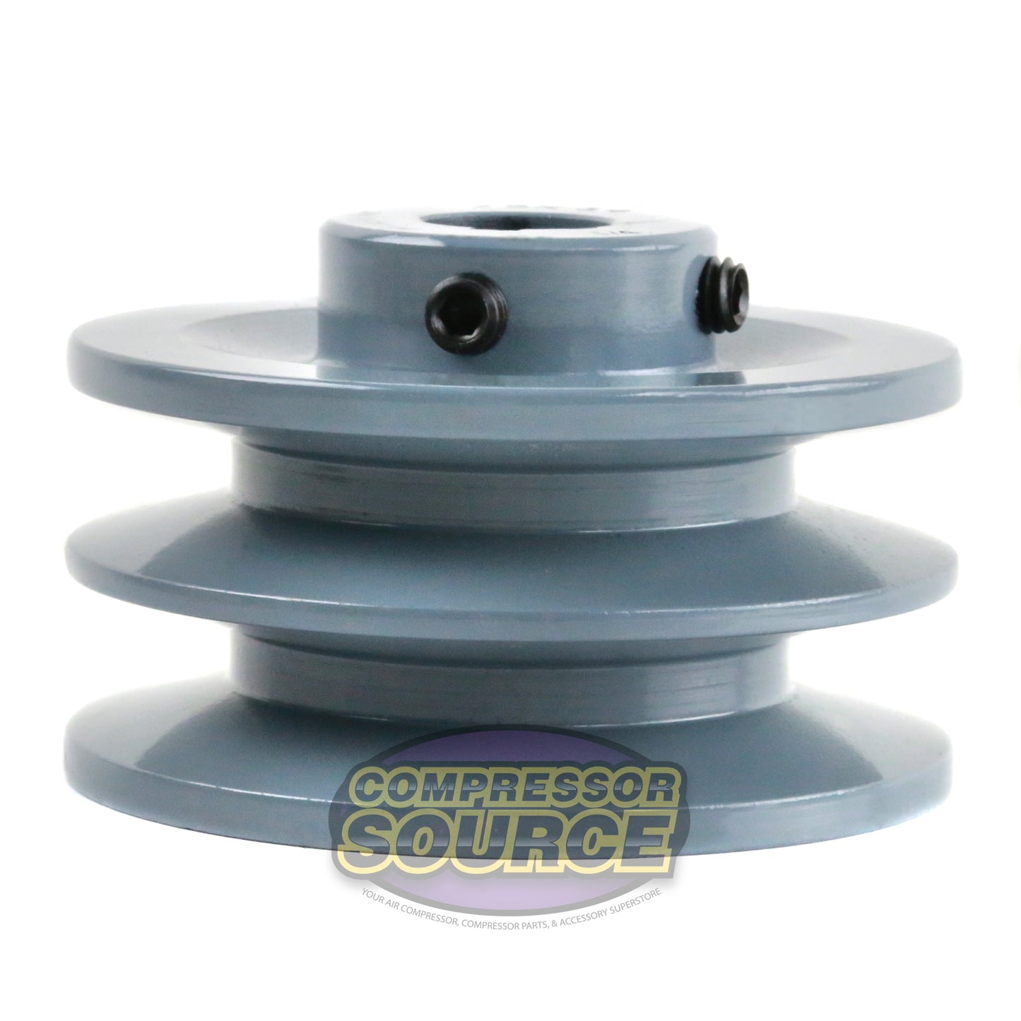 3.5" Double Groove Pulley fits B Section V-Belt 5L Shaft with 3/4" Sheave 2BK34