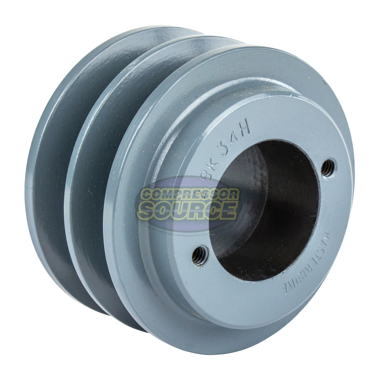 3.5" Double Groove Pulley fits B Section V-Belt 5L with 1" Sheave Bushing 2BK34H