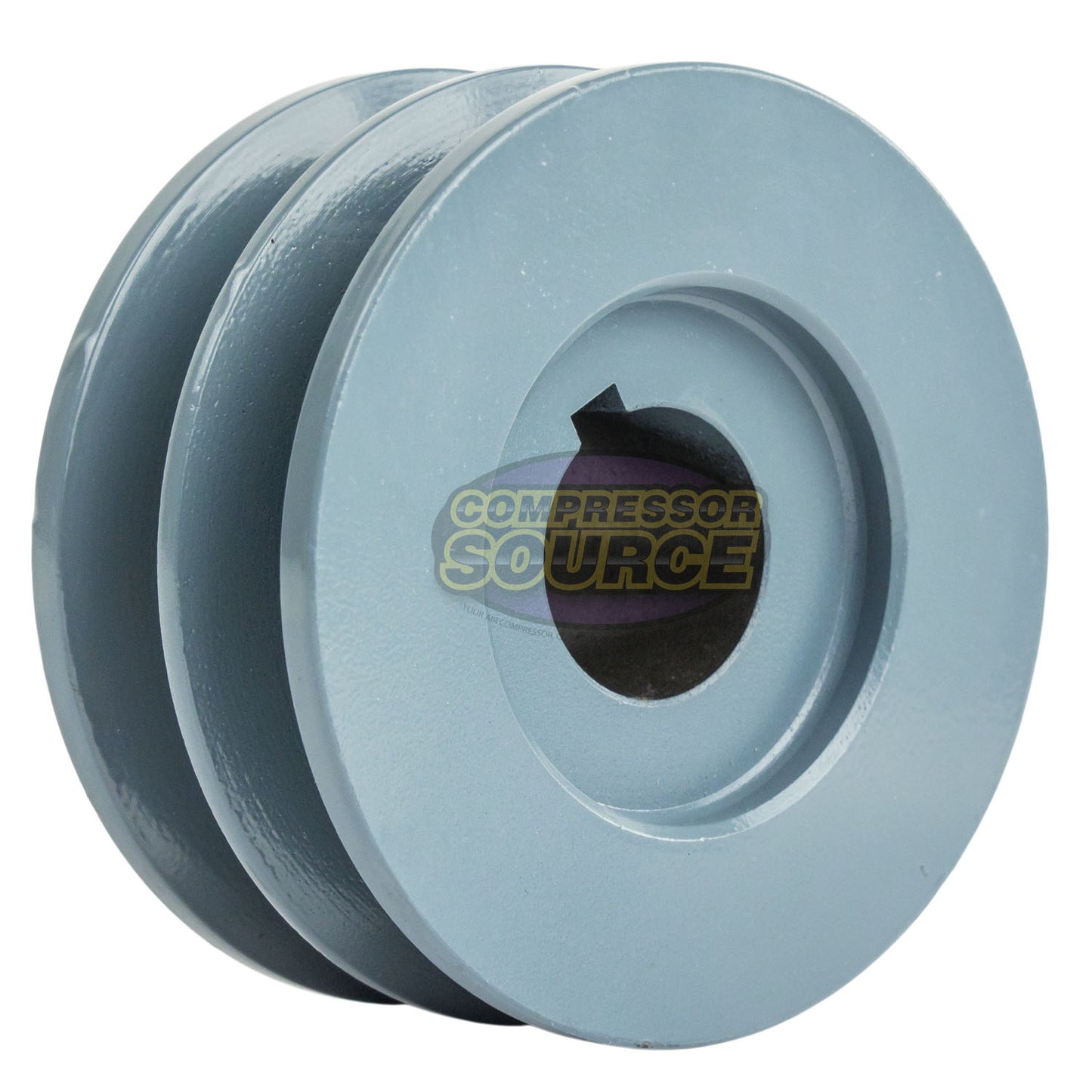 3.75" Double Groove Pulley fits B Section V-Belt 5L fits 1-1/8" Shaft 2BK36