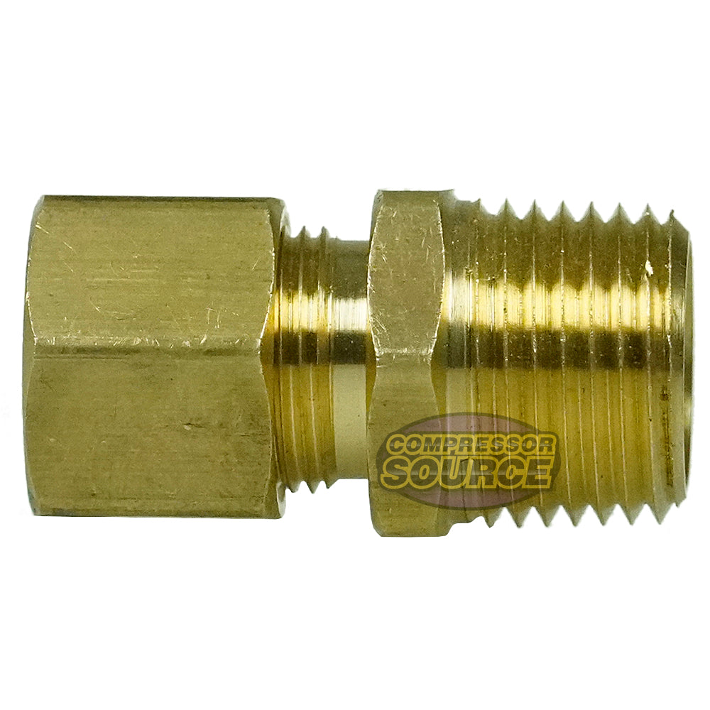 1/2" x 1/2" Compression Male NPTF Adapter Solid Brass Compression Fitting 2-Pack