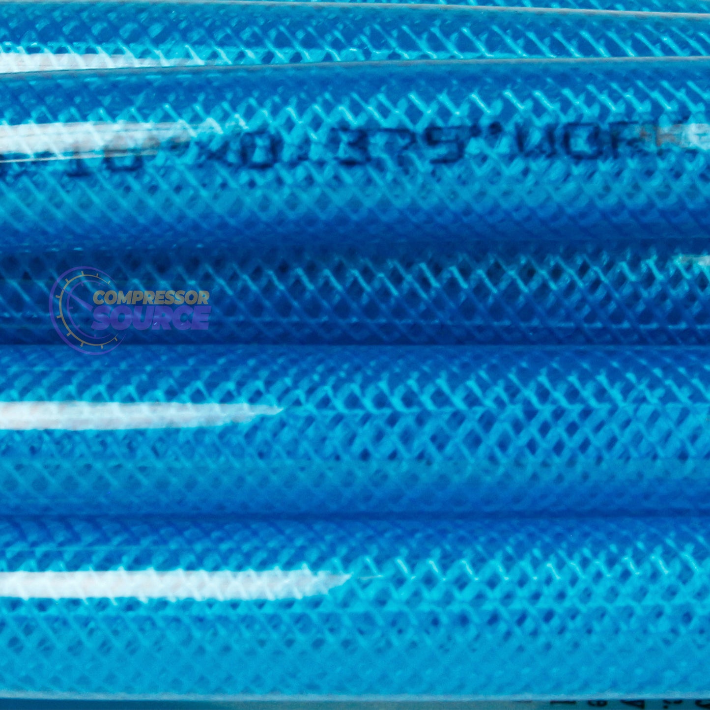 3/8 Inch Polyurethane Air Hose 1/4 Inch Male NPT Fittings 200 PSI 25 Feet Blue