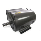 Gray Baldor electric motor on a white background