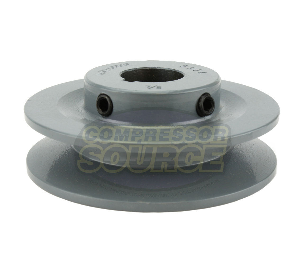 3.5" Single Groove Pulley fits B Section V-Belt 5L fits 7/8" Shaft BK34