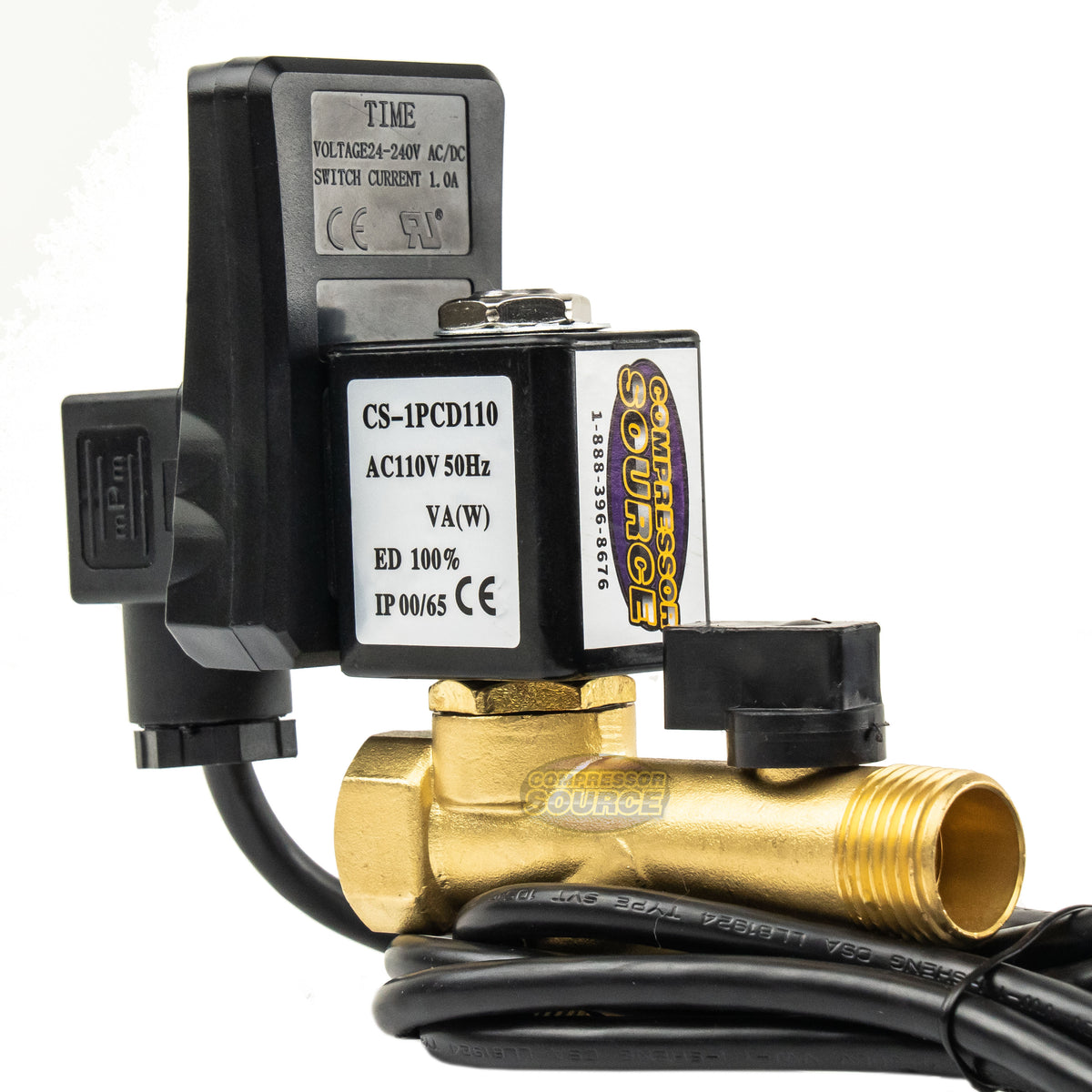 Air Compressor Automatic Tank Water Drain Valve 1/2" NPT Electronic Dual Timer Drain CS-1PCD110