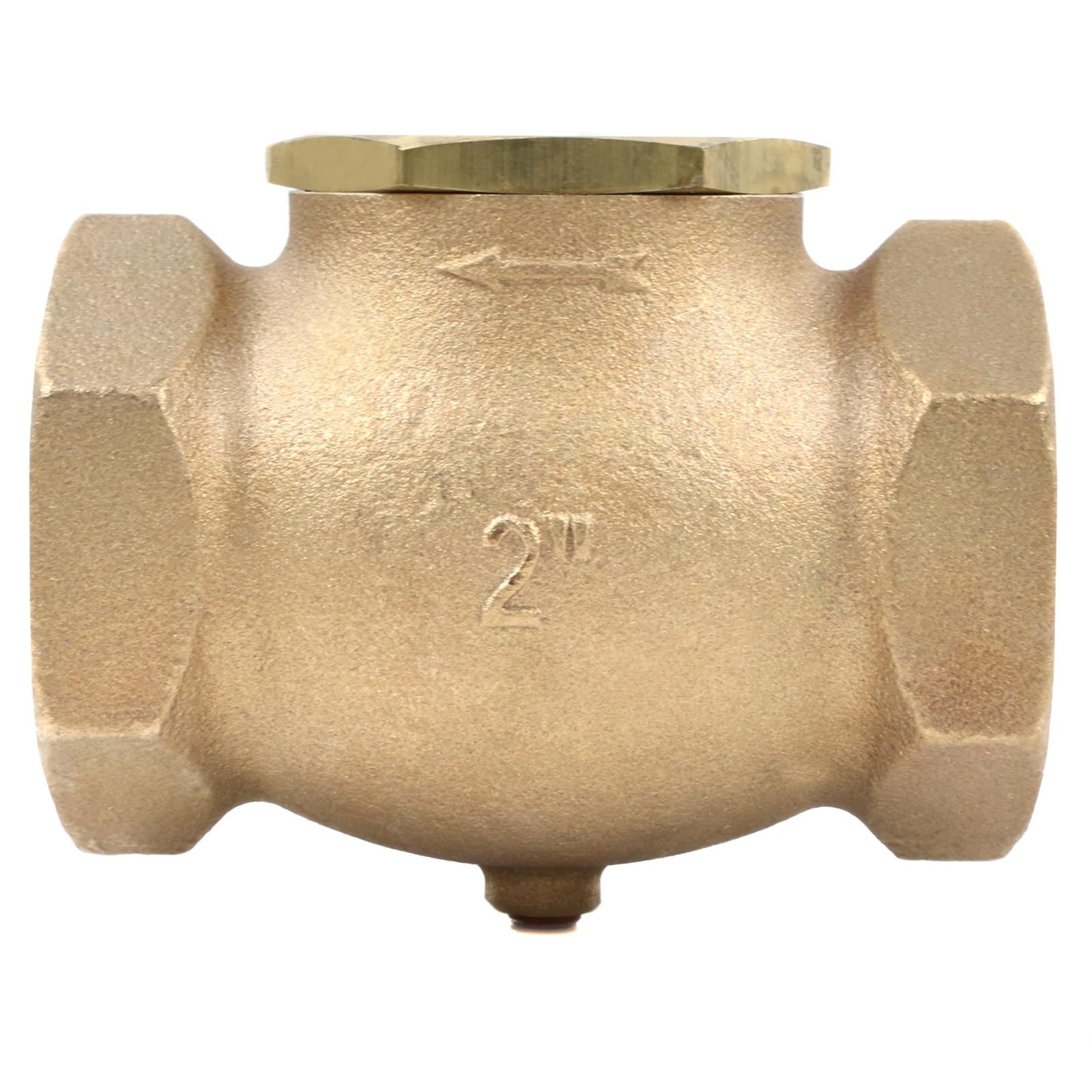 2" In Line Horizontal Check Valve Compressed Air Compressor WOG Solid Cast Brass GV02