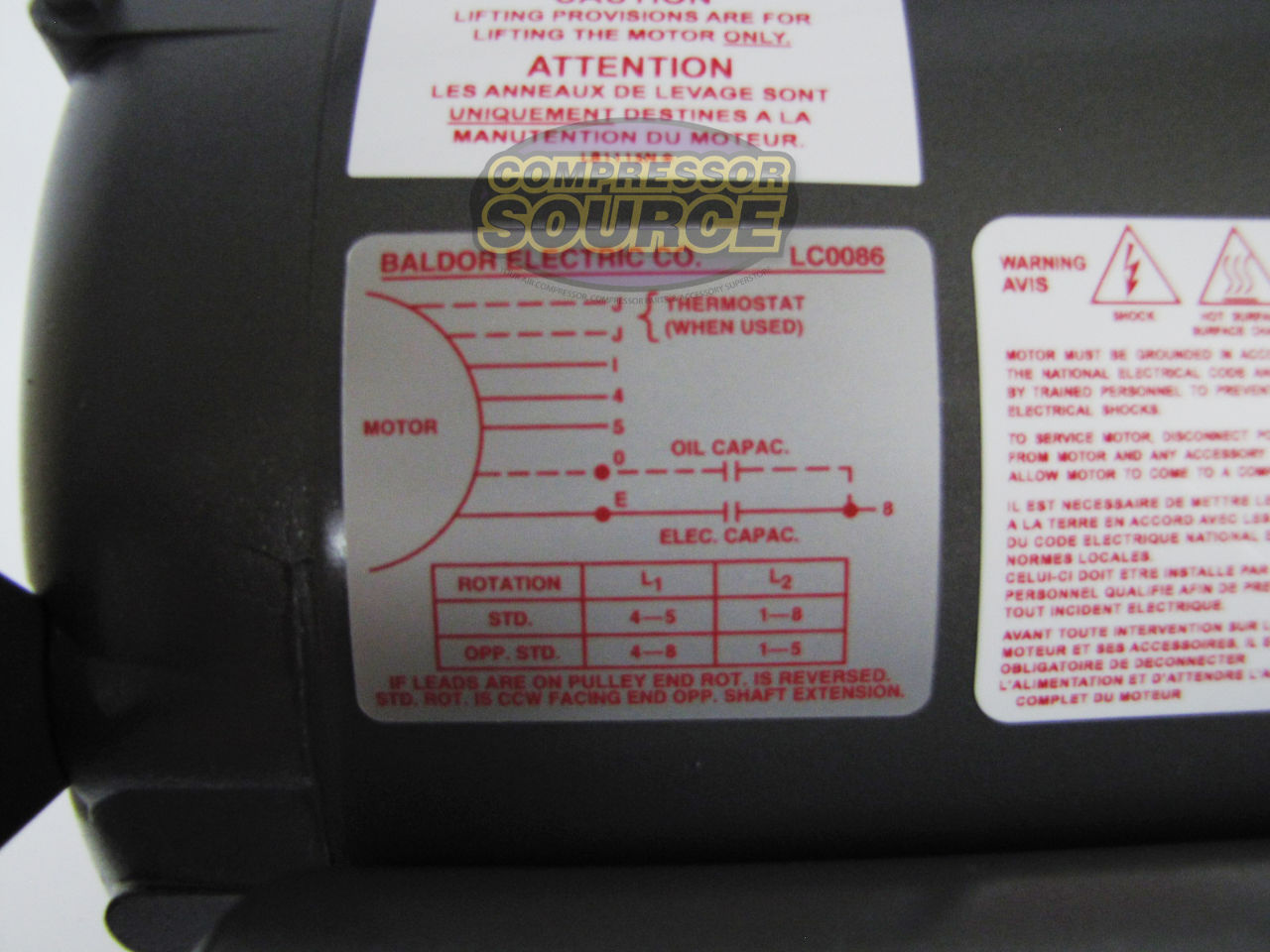 Baldor L1512T 10 HP Single Phase Electric Motor 1725 RPM 215T Frame 230V OPSB