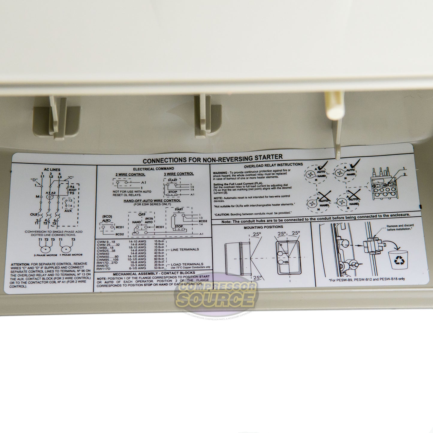 WEG 5 HP 3 Phase Magnetic Starter NEMA 4X 208-240V 11-17 Amps PESW-B18V24EX-R66