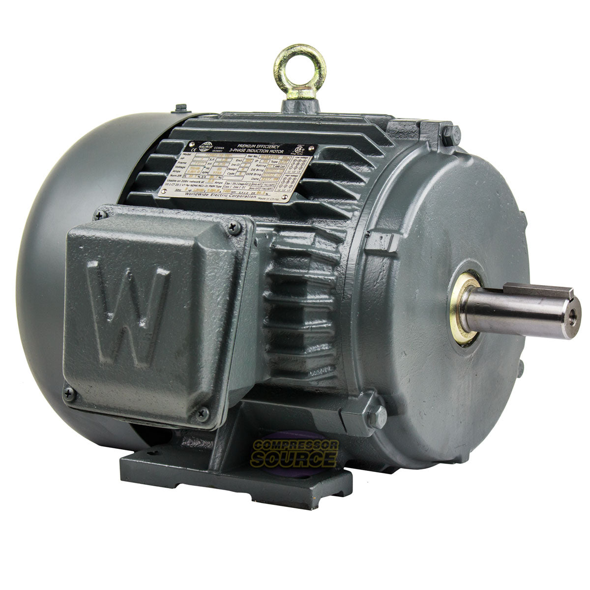 3 HP 3 Phase Electric Motor 1755 RPM 182T Frame 230-460V TEFC PEWWE3-1 –  Compressor Source