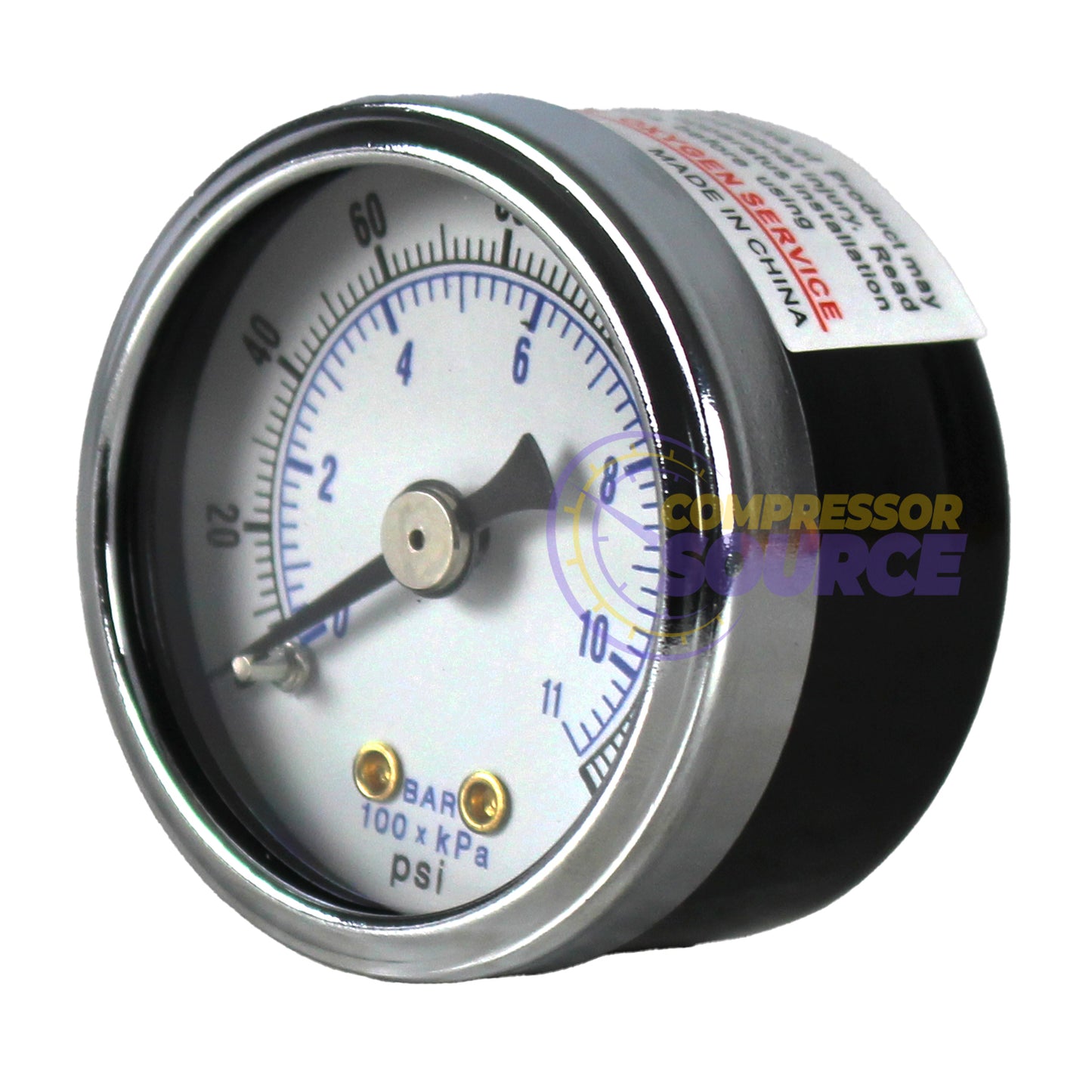 1.5" Face Dry Pressure Gauge 0-160 PSI Back Mount 1/8" NPT Air Compressor Gauge