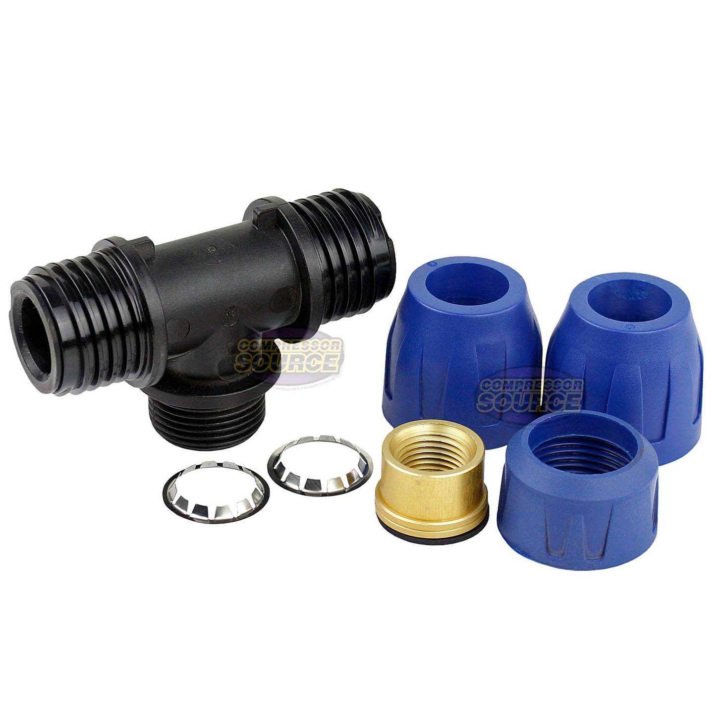 3 Way Tee Fitting Quick Line Connector Compressed Air Tubing QLTPPA020048NPT