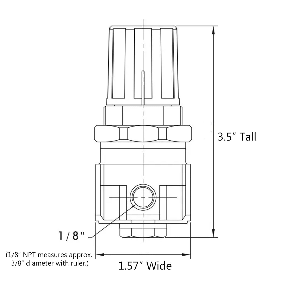 THB 1/4" Industrial Air Compressor Pressure Regulator with Wall Mounting Bracket R202N
