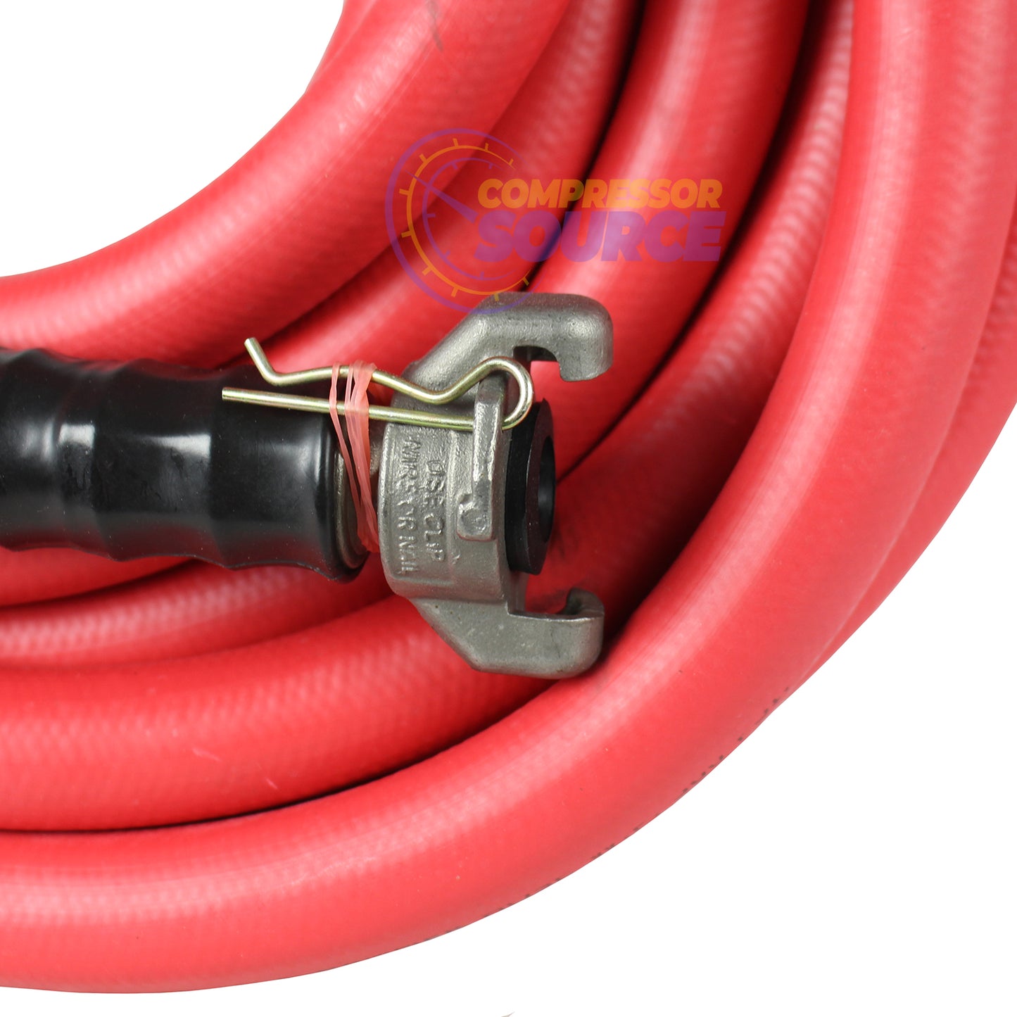 BluBird 3/4" x 50' Rubber Jackhammer Air Hose Red Universal Coupler No Bend Restrictors RVJH3450R-1