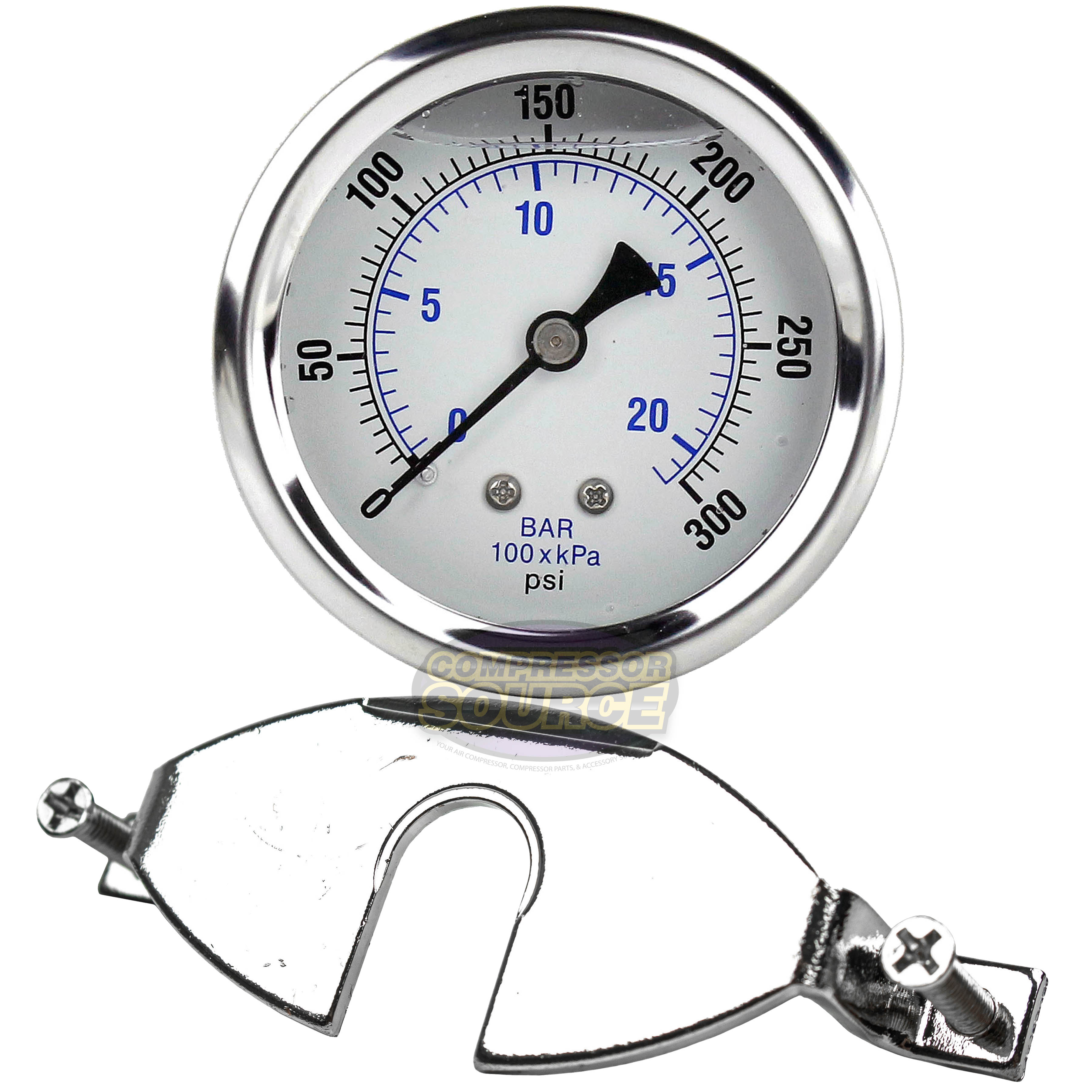 Quality 0-300 PSI Air Pressure Gauge 1/4 NPT Center Back Mount CBM 2 Quality 0-300 PSI Air Pressure Gauge 1/4 NPT Center Back Mount CBM 2