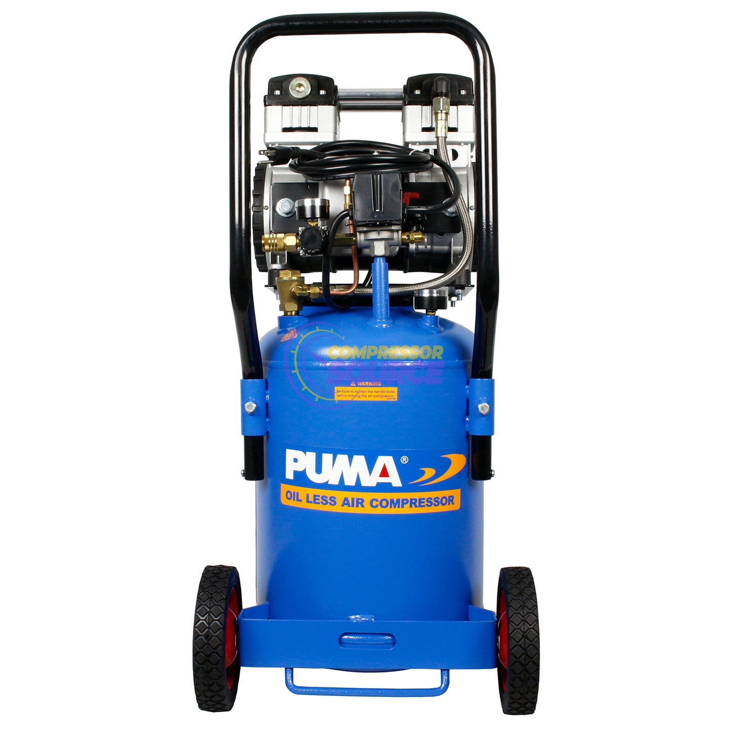 Puma 1.5 HP 8 Gallon 115V Oil Free Ultra Quiet Wheeled Portable Air Compressor