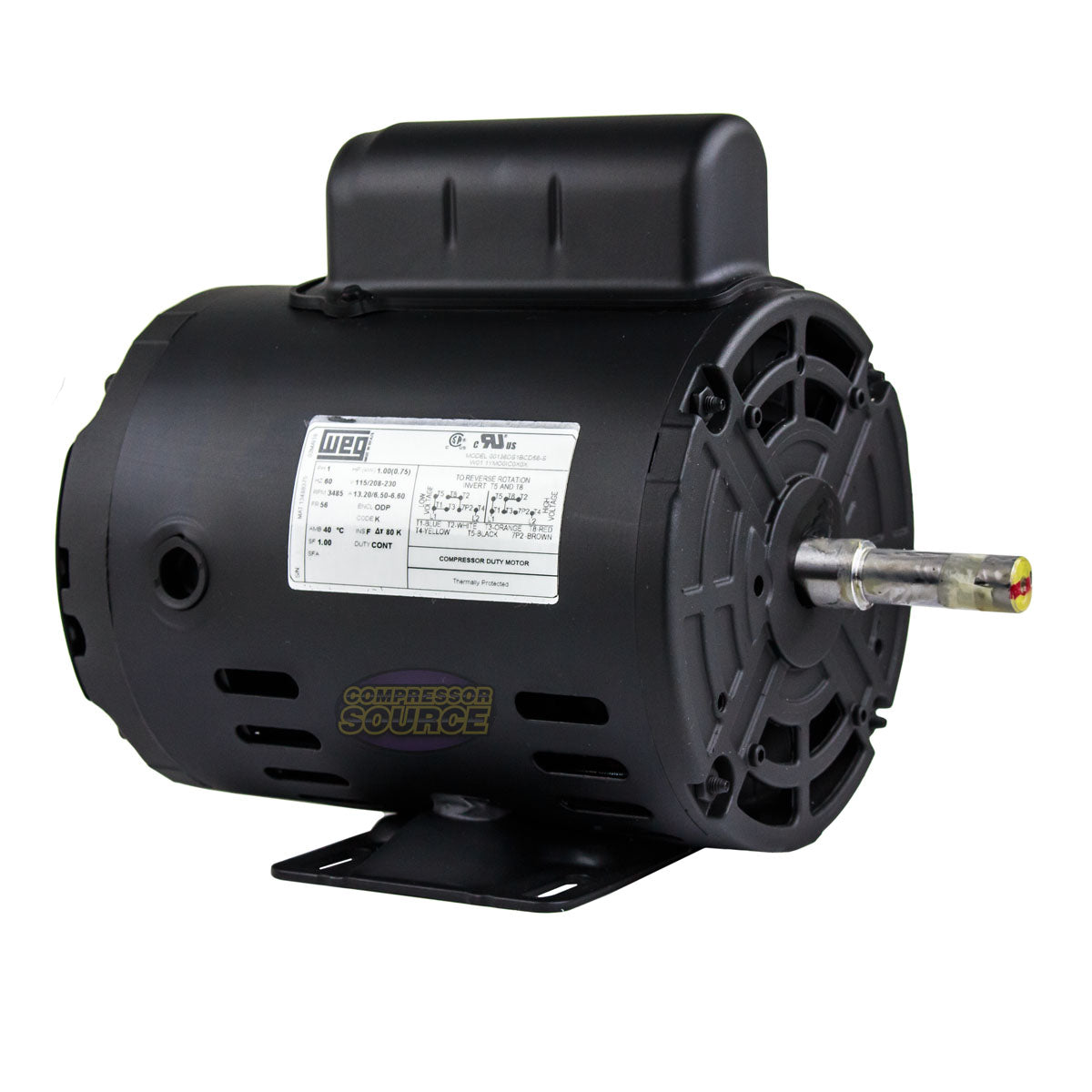 1 HP Air Compressor Electric Motor 56 Frame 3485 RPM Single Phase