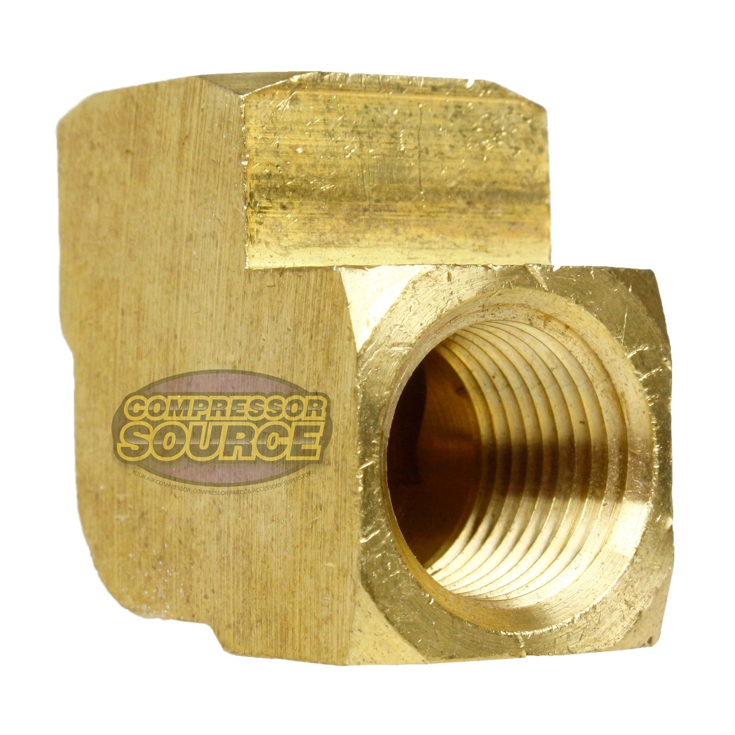 3/8" NPTF 90 Degree Female Elbow Solid Yellow Brass Pipe Fitting Connector 100SE