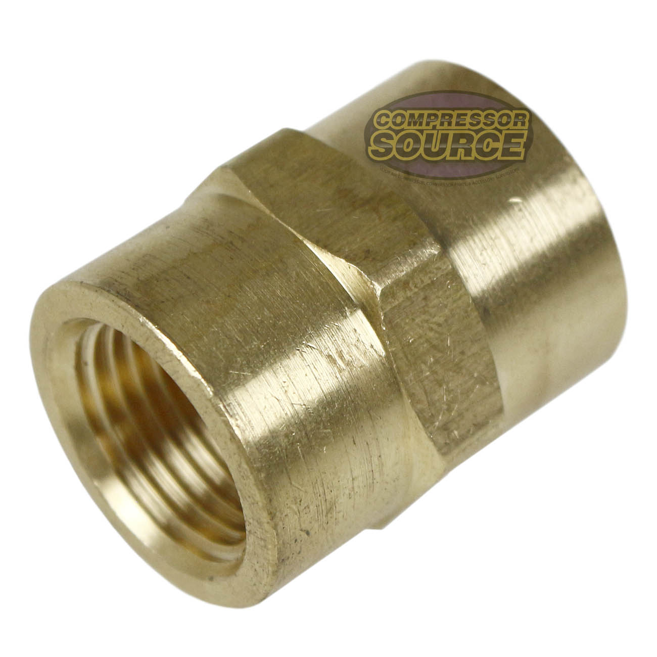 3/8" NPTF Thread Size Solid Brass Coupling Pipe Fitting 1200 PSI Maximum 103E