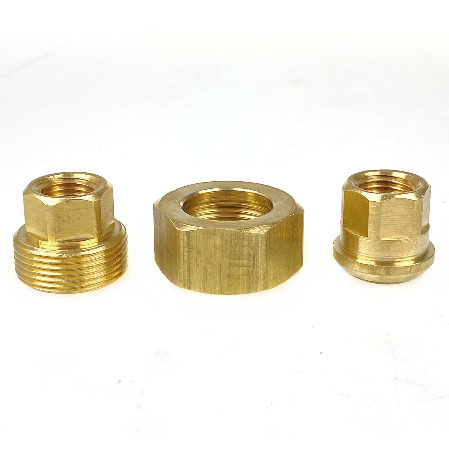 1/4" NPT Female Solid Brass Three Piece Pipe Union Fitting Adapter