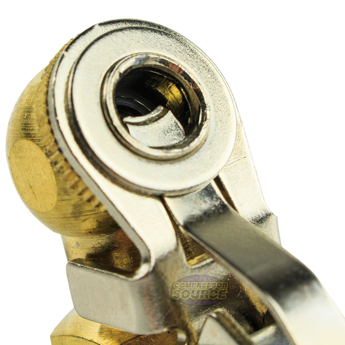 Locking Brass Air Tire Chuck Inflator Compressor Tool 1/4" NPT Hose Fitting