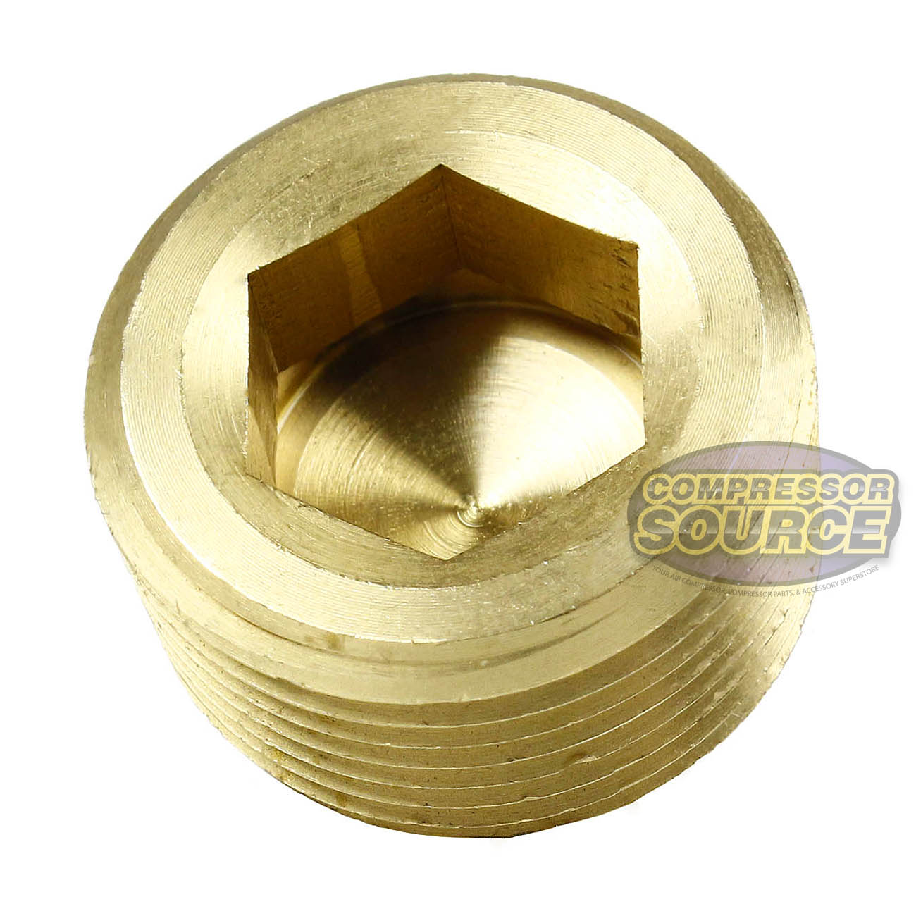 3/4" NPTF Solid Yellow Brass Countersunk Hex Plug Head Style Pipe Fitting 109UJ