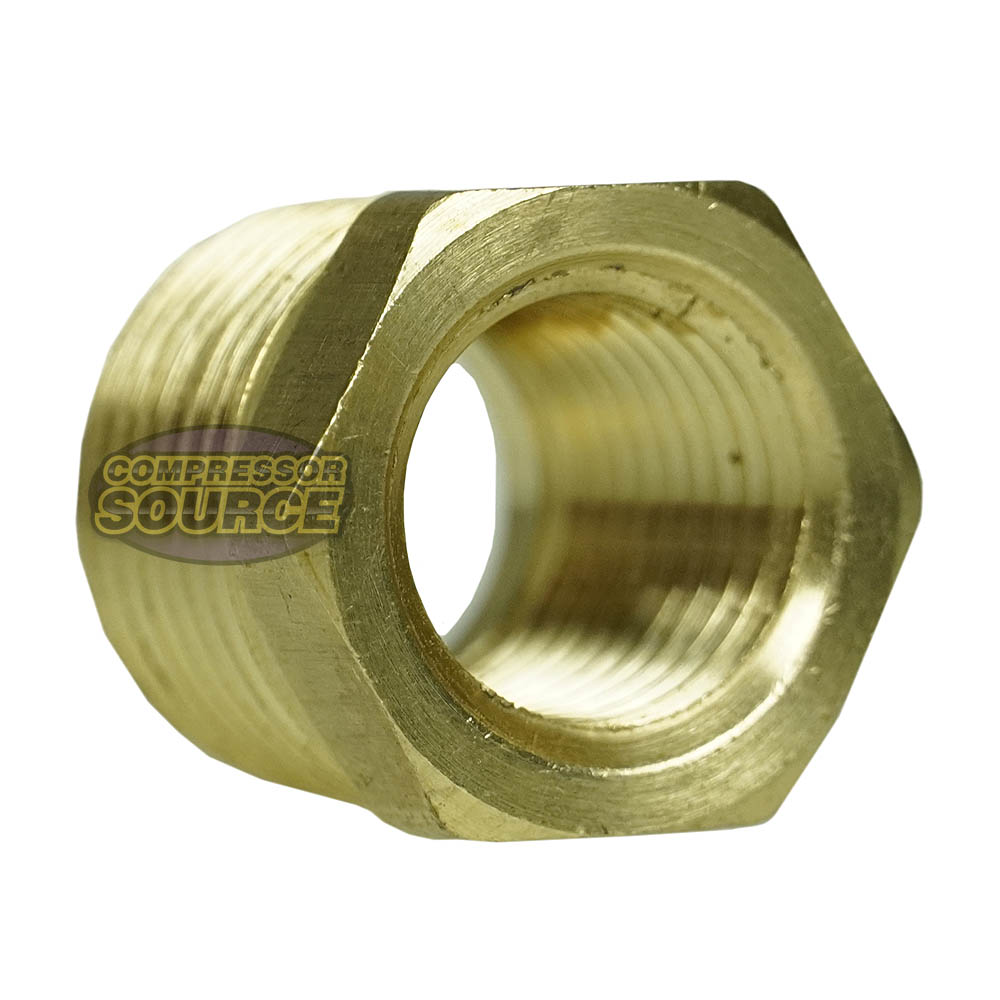 Solid Brass 3/8" Male NPT x 1/4" Female NPT Bushing Reducer Fitting Brass 110EE