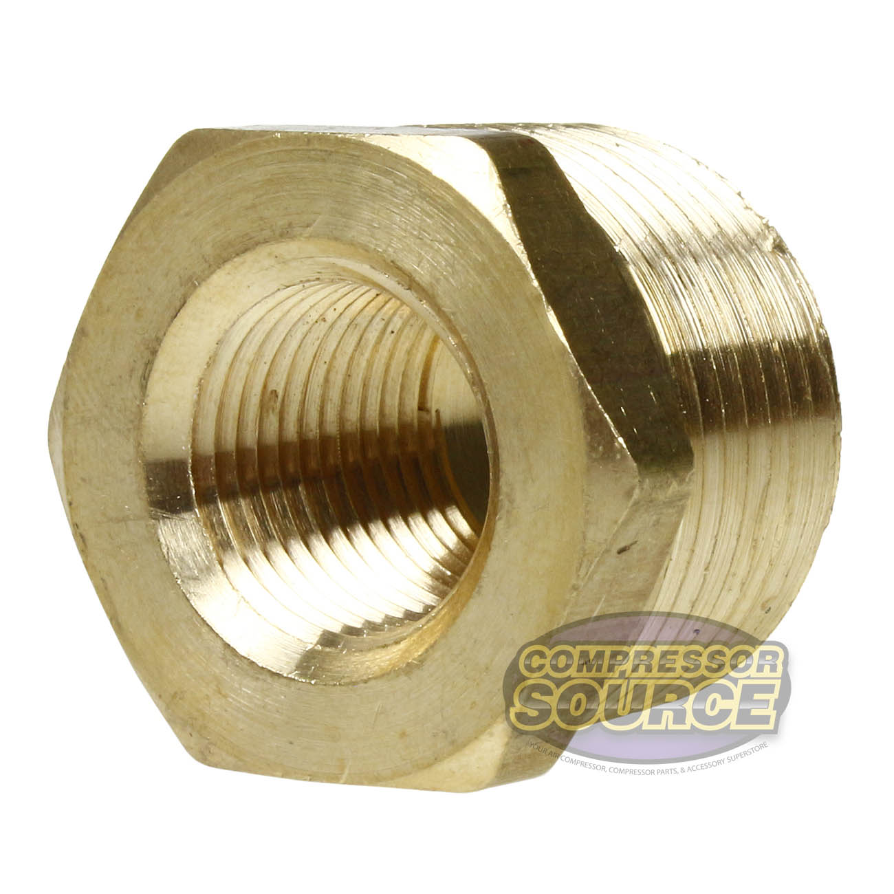 3/4" x 3/8" Male NPTF x Female NPTF Hex Bushing Reducer Solid Brass Pipe Fitting