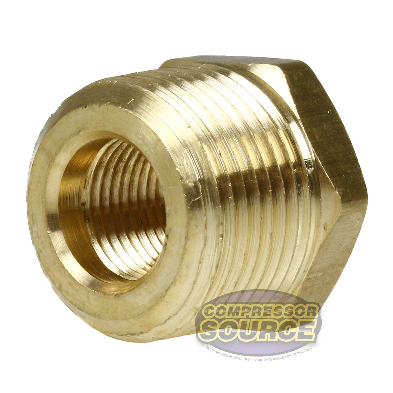 3/4" x 3/8" Male NPTF x Female NPTF Hex Bushing Reducer Solid Brass Pipe Fitting