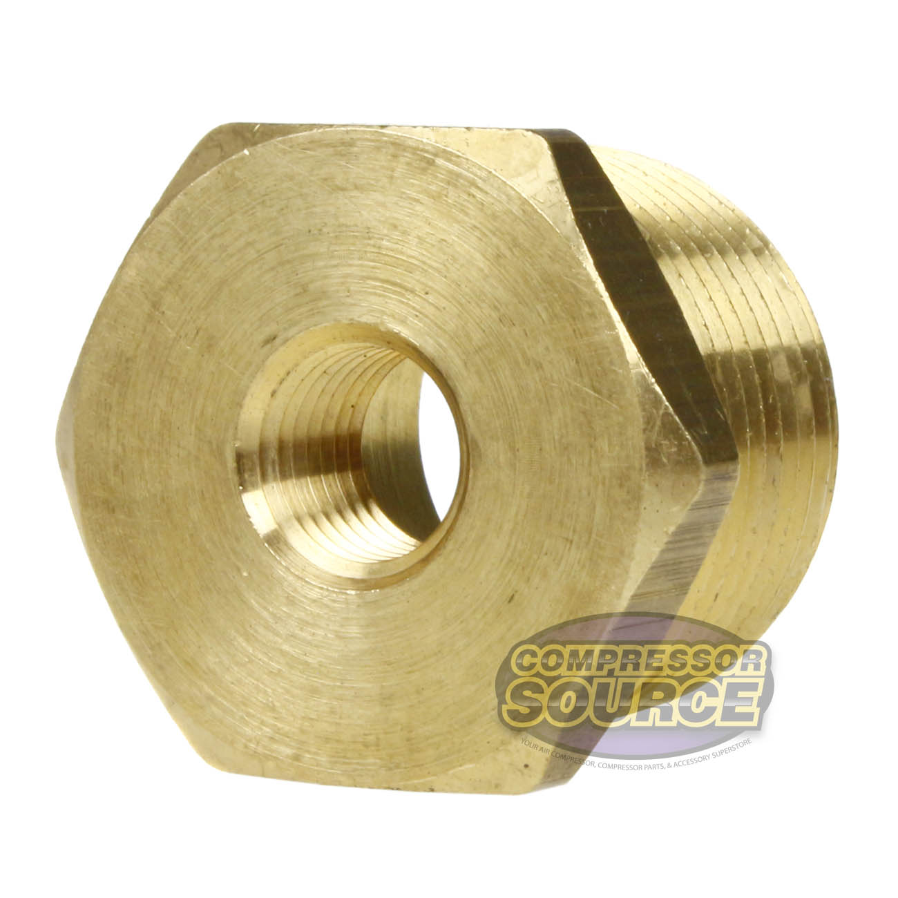 5 Pack 1" x 1/4" Male NPTF x Female NPTF Hex Bushing Reducer Solid Brass Fitting