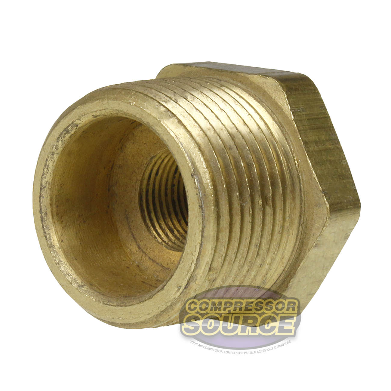 2 Pack 1" x 3/8" Male NPTF x Female NPTF Hex Bushing Reducer Brass Pipe Fitting