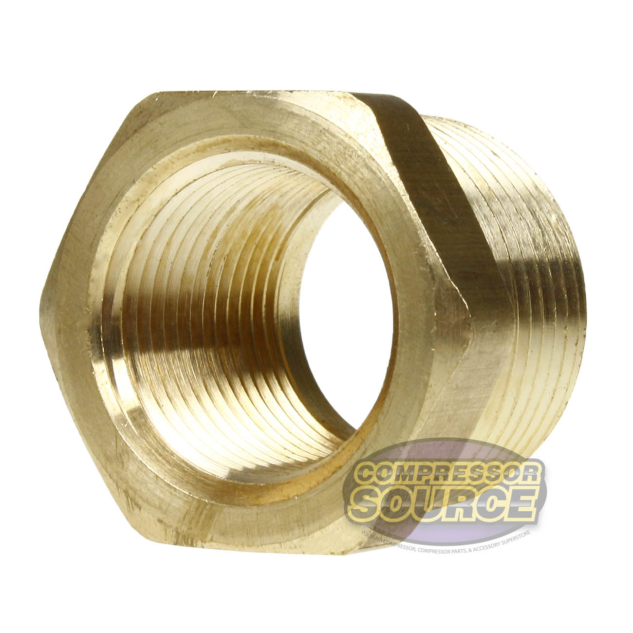 2 Pack 1" x 3/4" Male NPTF x Female NPTF Hex Bushing Reducer Solid Brass Fitting