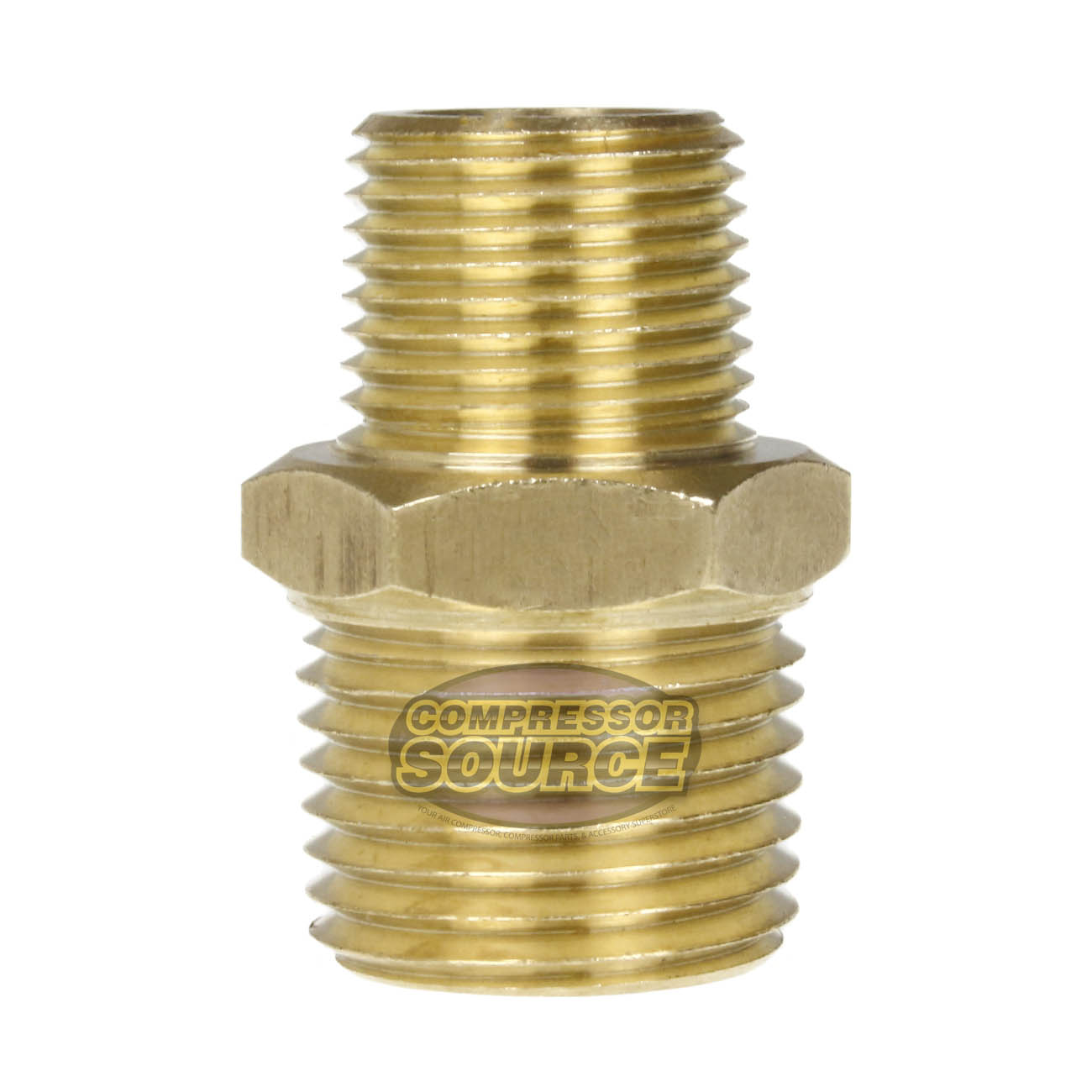 1/2" x 3/8" Male NPTF Pipe Reducing Hex Nipple Solid Brass Pipe Fitting New