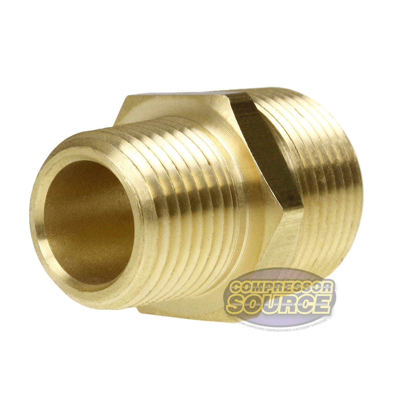 3/4" x 1/2" Male NPTF Pipe Reducing Hex Nipple Solid Brass Pipe Fitting New