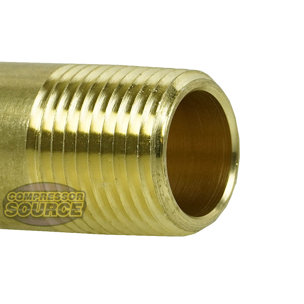 1/2" NPT x 2" Inch Solid Yellow Brass Nipple Extension 1200 PSI Maximum 117F2
