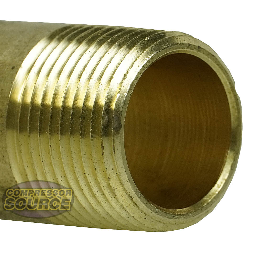 3/4" NPT x 2" Inch Long Solid Yellow Brass Nipple Extension 1200 PSI Max 117J2