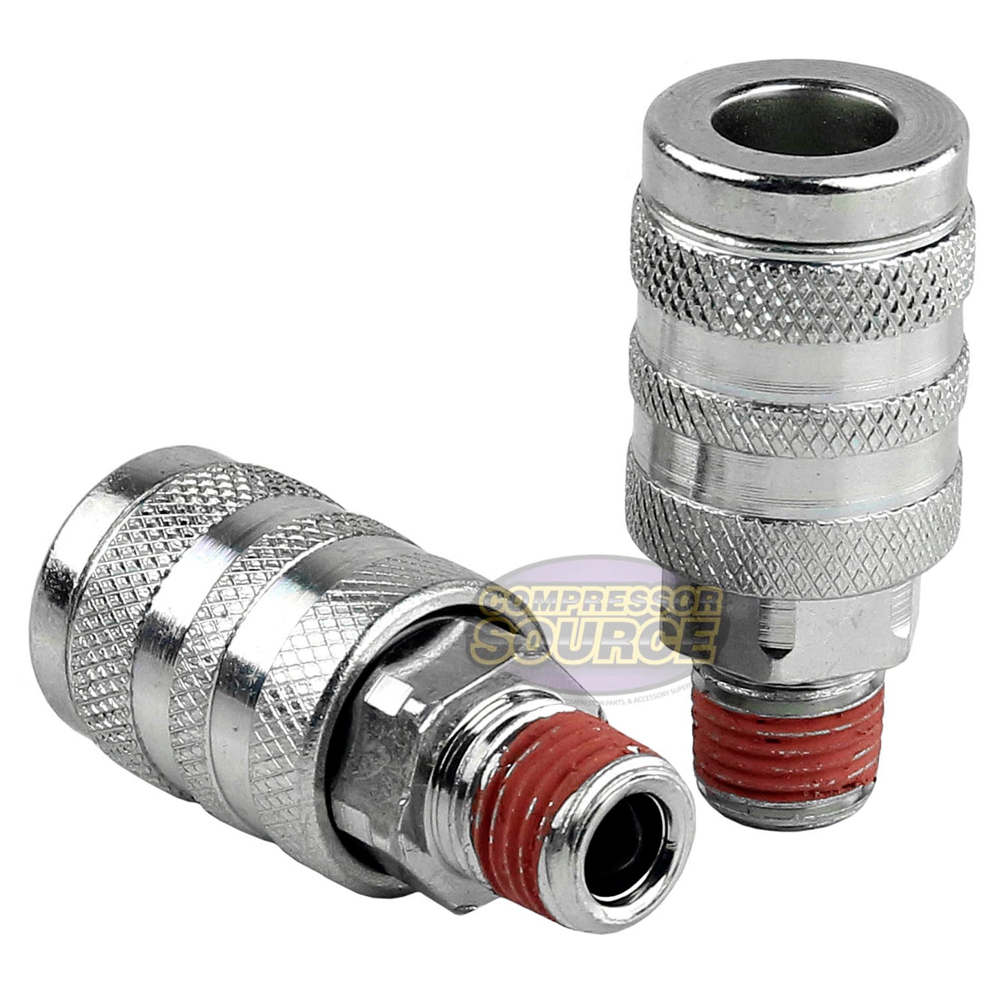 1/4" Air Hose Y Splitter Two 1/4" MNPT Couplers and One 1/4" Industrial Plug