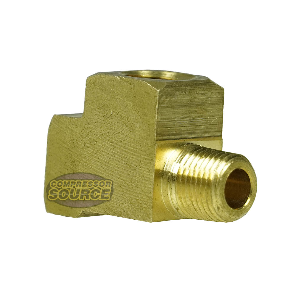Triple 1/8" NPT Solid Brass Tee Fitting With 2 Female And 1 Male Threads 127A