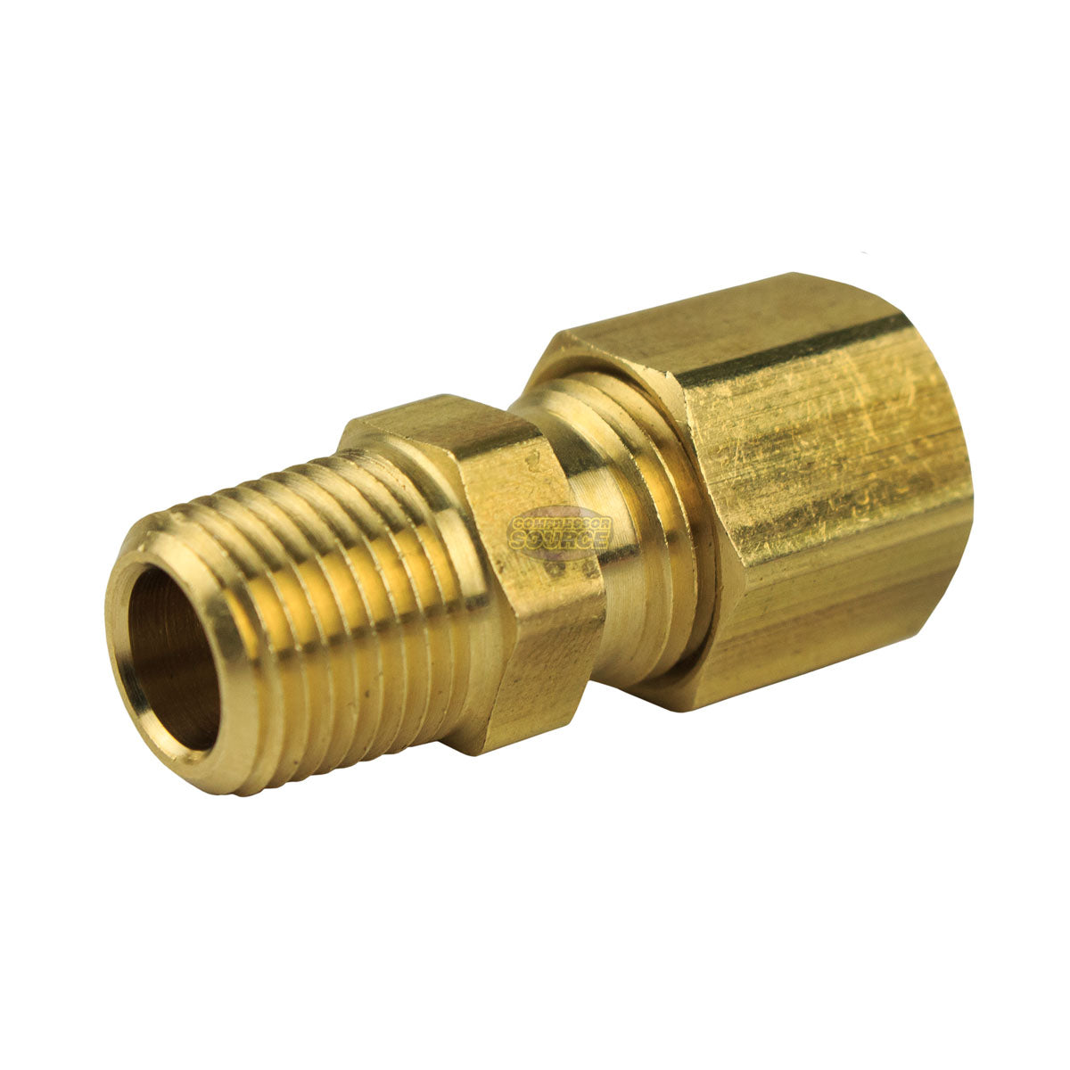 Brass 3/8 Female Compression X 1/4 Male Compression Adapter