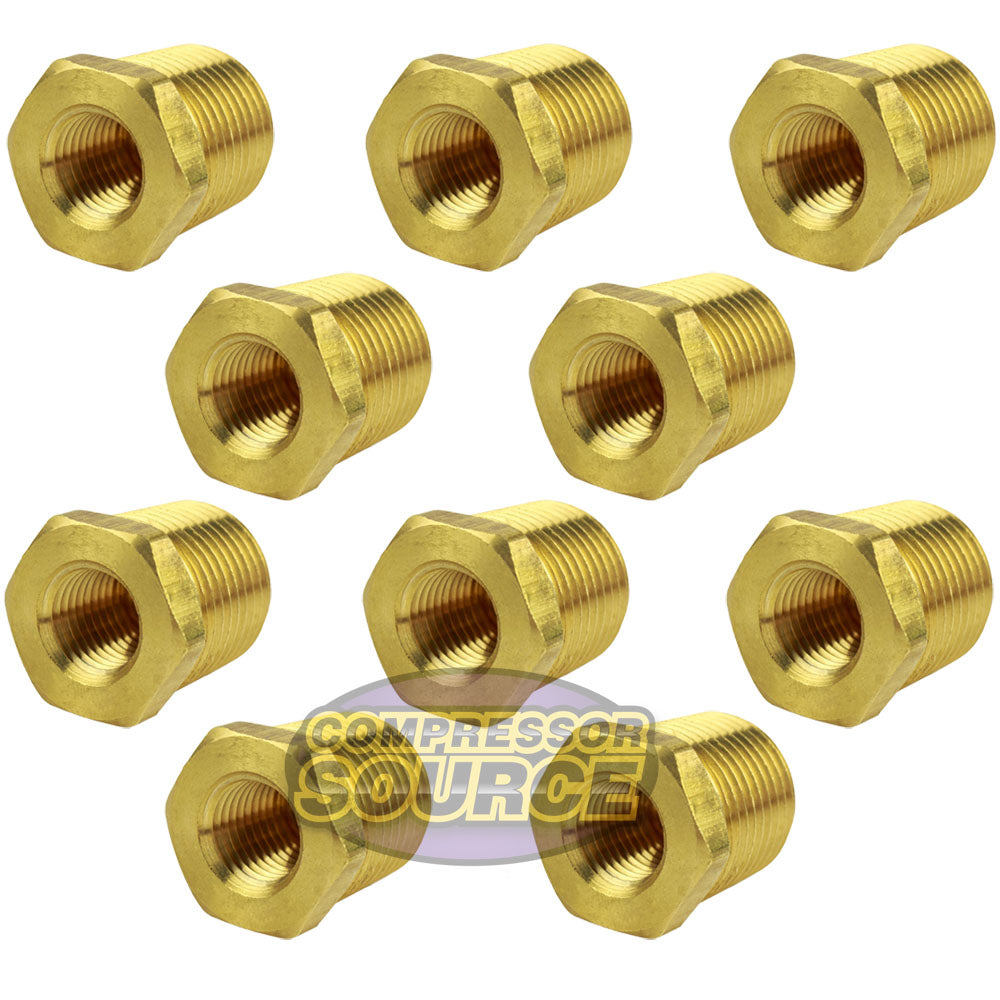 2 Pack Brass Reducing Bush – 3/8" Female To 1/2" Male BSP Thread – Brushed Chrome Finish